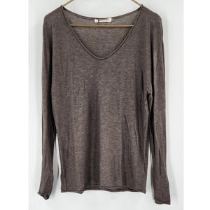 T Alexander Wang Silk Wool Blend Long Sleeve‎ V-Neck Sweater XS